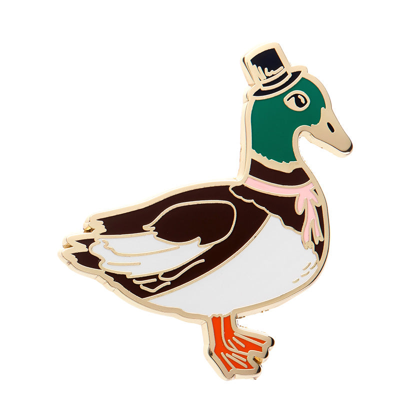 Erstwilder x Fleur Harris - Well-Dressed Duck Enamel Pin, sold at Have You Met Charlie?, a unique gift store in Adelaide, South Australia