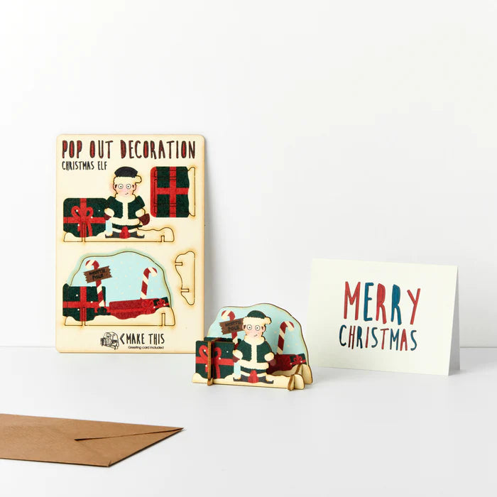 Pop Out Decoration Card - Christmas Elf from have you met charlie, a gift store in south australia