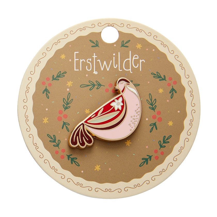 Erstwilder Merry Kitschmas - Partridge Perfection Enamel Pin available at Have You Met Charlie?, a unique gift store in Adelaide, South Australia.