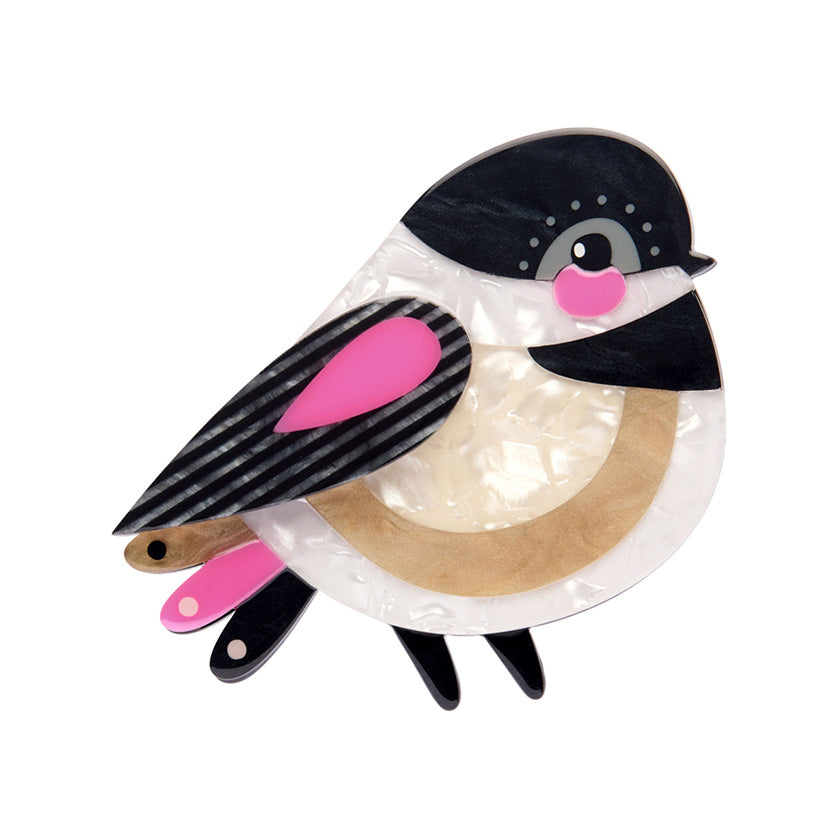 Erstwilder x Pete Cromer North America - The Chirpy Black-Capped Chickadee Brooch available at Have You Met Charlie?, a unique gift store in Adelaide, South Australia.