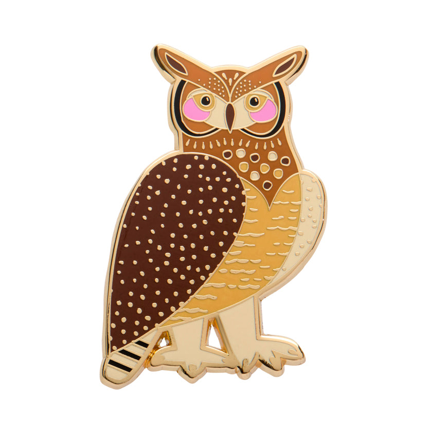 Erstwilder x Pete Cromer North America - The Grand Great Horned Owl Enamel Pin available at Have You Met Charlie? a unique gift store in Adelaide, South Australia.