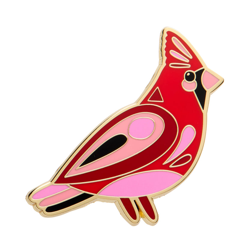Erstwilder x Pete Cromer North America - The Notable Northern Cardinal Enamel Pin available at Have You Met Charlie, a unique gift store in Adelaide, South Australia.