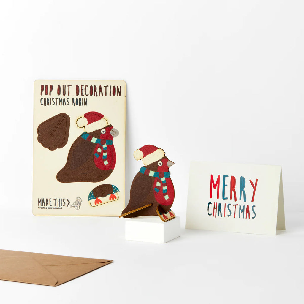 Pop Out Decoration Card - Robin Christmasfrom have you met charlie, a gift store in south australia