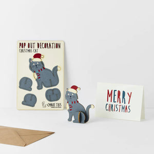 Pop Out Decoration Card - Cat Christmas from have you met charlie, a gift store in south australia