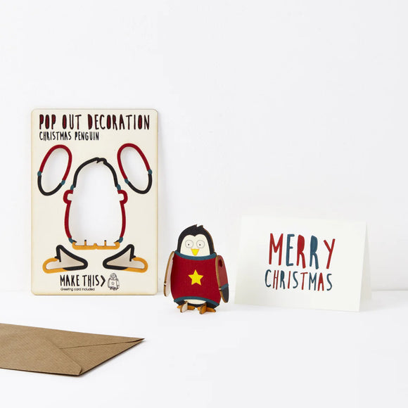 Pop Out Decoration Card - Penguin Christmas from have you met charlie, a gift store in south australia