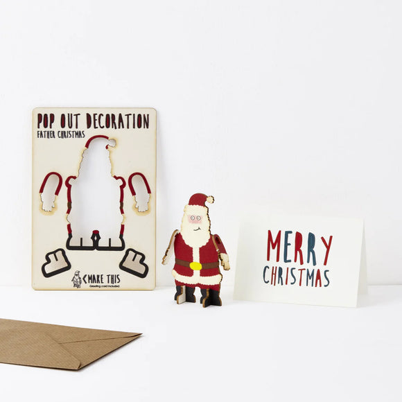 Pop Out Decoration Card - Father Christmas from have you met charlie, a gift store in south australia