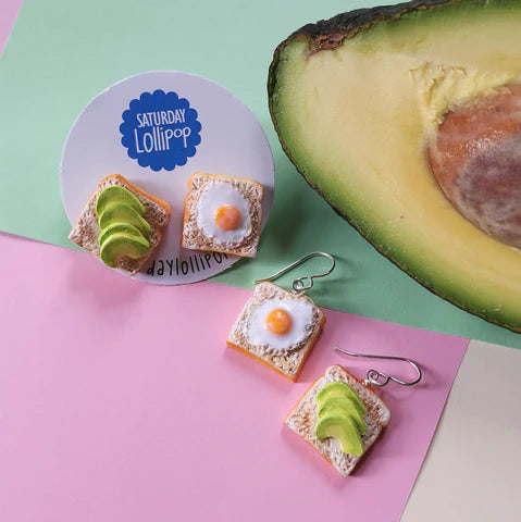 Saturday Lollipop Brunch Dangles - Avo and Egg Toast sold at Have You Met Charlie, a unique gift store located in Adelaide, South Australia