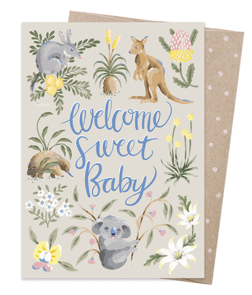 Earth Greetings Card - Sweet Baby Wildlife, sold at Have You Met Charlie?, a unique gift shop located in Adelaide, South Australia.