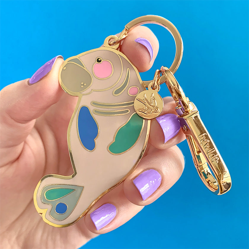Erstwilder x Pete Cromer Sea Life - The Dutiful Dugong Enamel Key Ringfrom have you met charlie a gift shop in Adelaide south Australian with unique handmade gifts