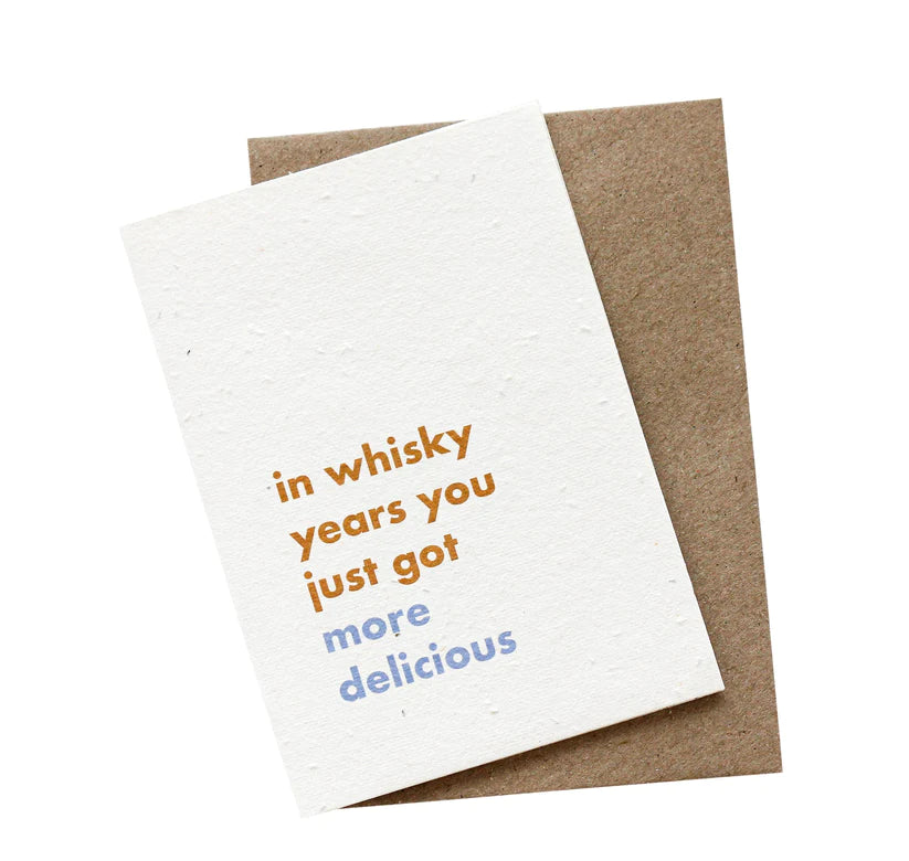 Hello Petal Plantable Greeting Card - Whisky Years, sold at Have You Met Charlie? a unique gift shop in Adelaide, South Australia