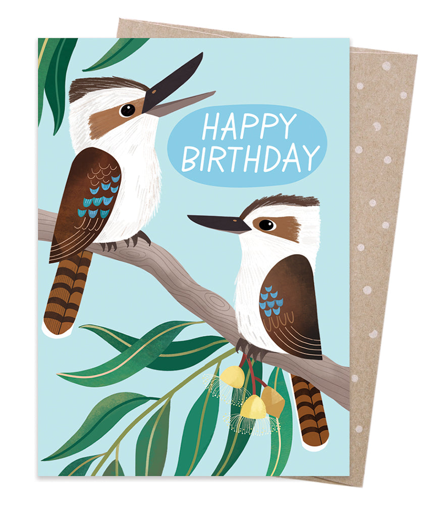 Earth Greetings Card - Happy Kookaburras, sold at Have You Met Charlie?, a unique gift shop located in Adelaide, South Australia.