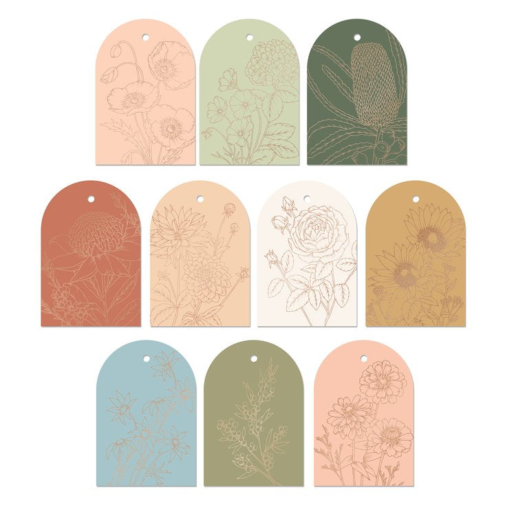 Typoflora Gift Tags - Floral 10 Pack, sold at Have You Met Charlie?, a unique gift store in Adelaide, South Australia.