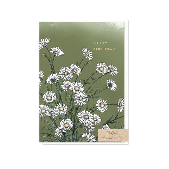 Typoflora Card - Daisy Birthday, sold at Have You Met Charlie?, a unique gift store in Adelaide, South Australia.