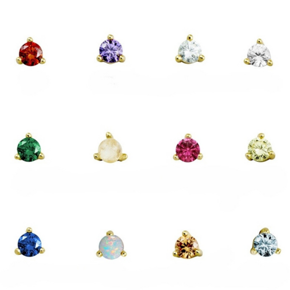 Sterling Silver Stud - Birthstones. Sold at Have You Met Charlie?, a unique gift shop located in Adelaide, South Australia.