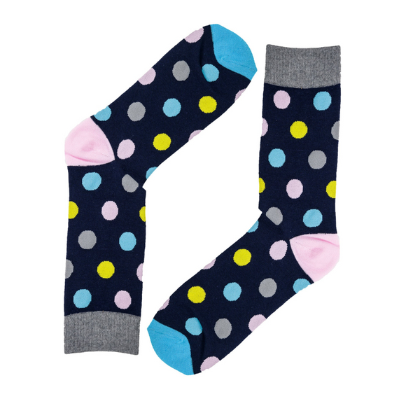 My2Socks Socks - Large Navy Spot. Sold at Have You Met Charlie, a unique gift shop located in Adelaide Arcade.