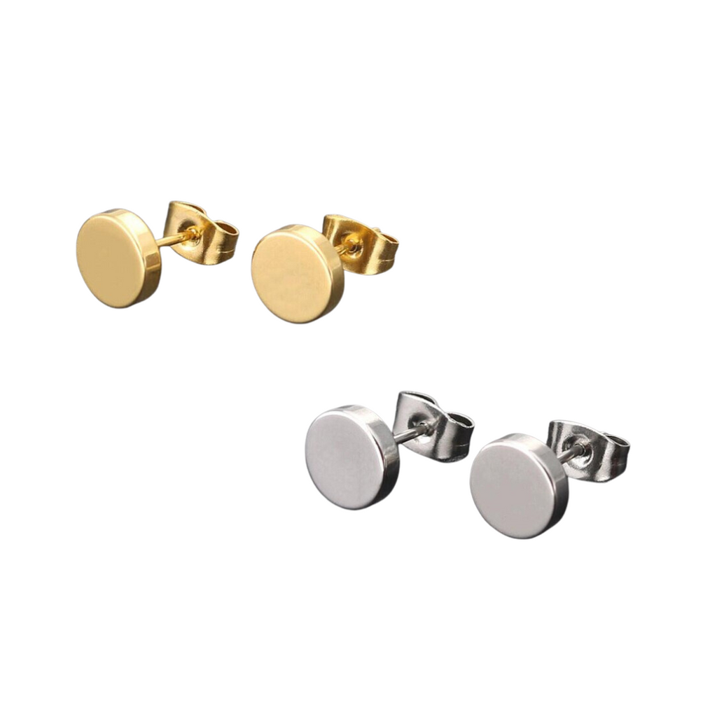 Circle Stainless Steel Stud Earrings in silver and gold. Sold at Have You Met Charlie?, a unique gift shop located in Adelaide, South Australia.