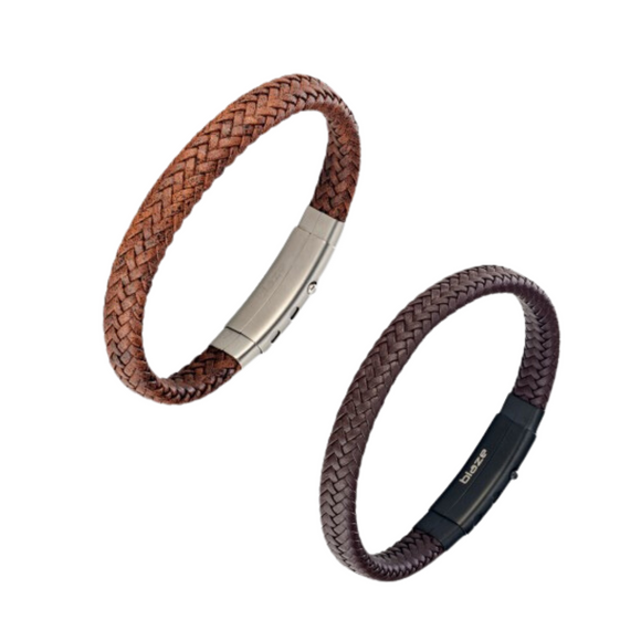 Leather & Stainless Steel Men's Bracelet - Various Styles. Sold at Have you Met Charlie?, a unique gift shop located in Adelaide, South Australia.