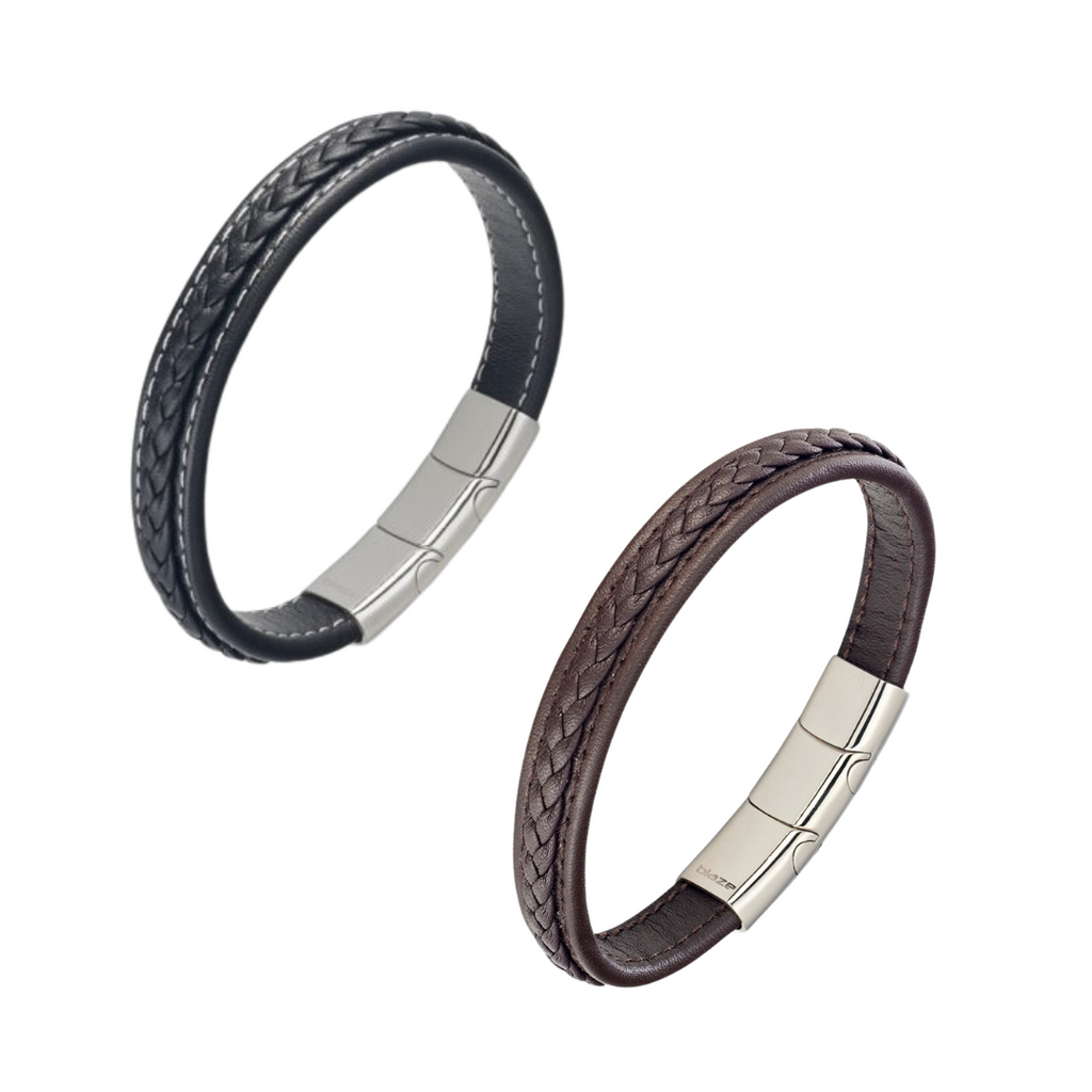 Leather & Stainless Steel Men's Bracelet. Sold at Have You Met Charlie?, a unique gift shop located in Adelaide, South Australia.