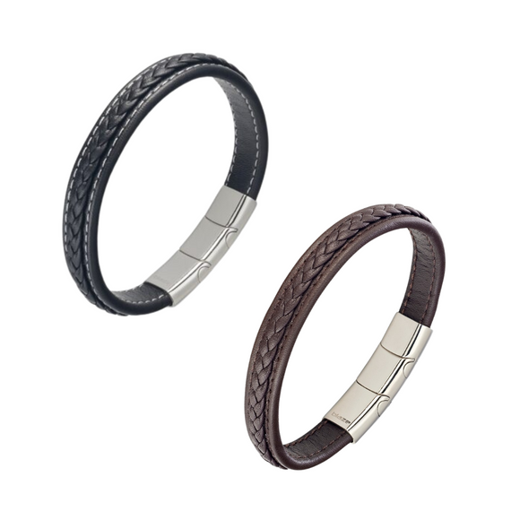 Leather & Stainless Steel Men's Bracelet. Sold at Have You Met Charlie?, a unique gift shop located in Adelaide, South Australia.