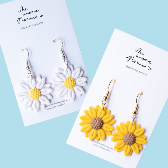 She Wore Flowers - Flower Dangles. Sold at Have You Met Charlie?, a unique gift shop located in Adelaide, South Australia.
