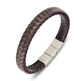 Leather & Stainless Steel Men's Bracelet - Thick Braid Various