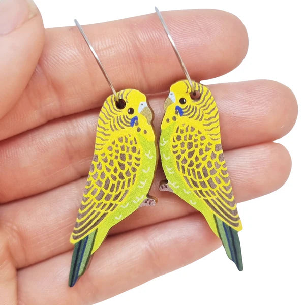 Pixie Nut & Co Dangle - Budgie Hoops, sold at Have You Met Charlie?, a unique gift shop located in Adelaide, South Australia.