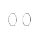 Sterling Silver Earrings - Thin Octagonal Sleeper