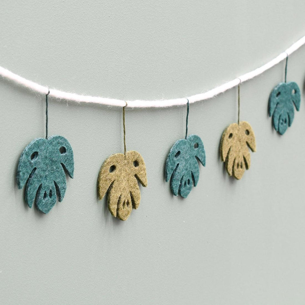Tara Treasures - Monstera Leaf Felt Garland, sold at Have You Met Charlie? a unique gift shop in Adelaide, South Australia.
