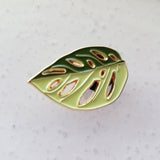 variegated monstera leaf enamel pin by patch press from have you met charlie a gift shop with Australian unique handmade gifts in Adelaide South Australia