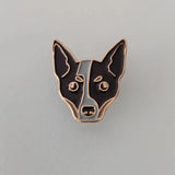 Patch Press Pins - Australian Cattle Dog / gold metal, sold at Have You Met Charlie?, a unique gift store in Adelaide, South Australia.