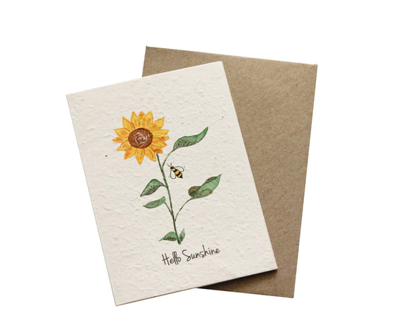 Hello Petal Plantable Greeting Card - Hello Sunshine, sold at Have You Met Charlie? a unique gift shop in Adelaide, South Australia