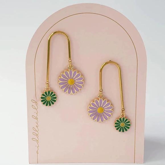 Middlechild Earrings- Daisy Duke-Mauve/Green - sold at Have You Met Charlie? a unique gift store located in Adelaide, South Australia.