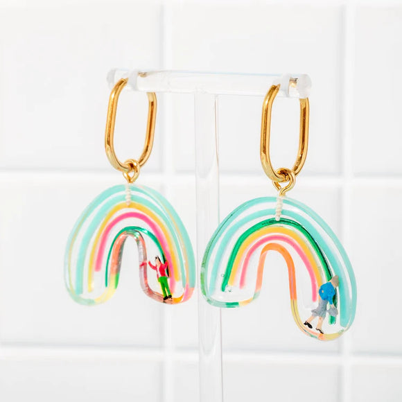 Funky Fun You - Rainbow Dangle Earrings