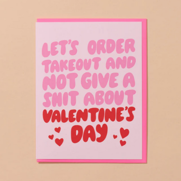 And Here We Are Valentines Day Card - Let's Order Takeout, sold at Have You Met Charlie?, a unique gift store in Adelaide, South Australia.