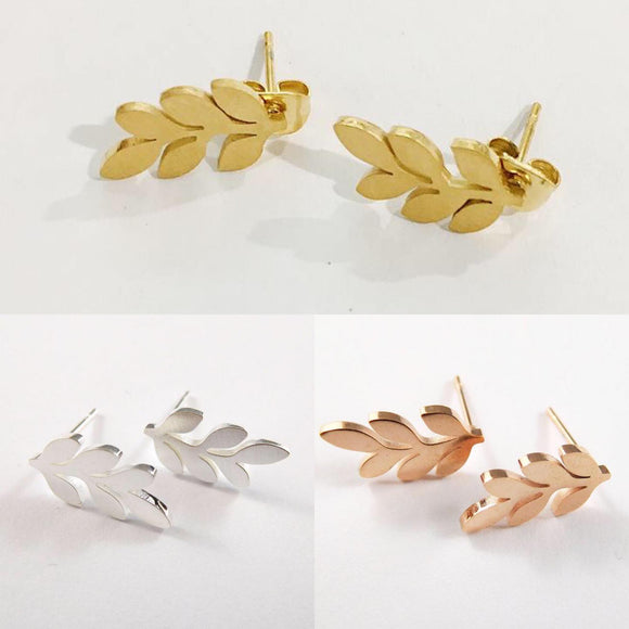 simple stainless steel leaf earrings from have you met charlie a unique gift shop in adelaide south australia