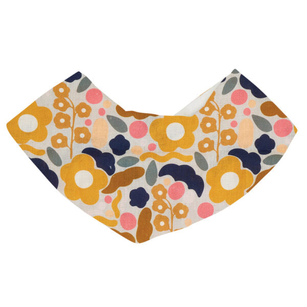 Annabel Trends Linen Baby Bib in the style Floral Puzzle Mustard. Available at Have You Met Charlie? A unique gift store located in Adelaide, South Australia.
