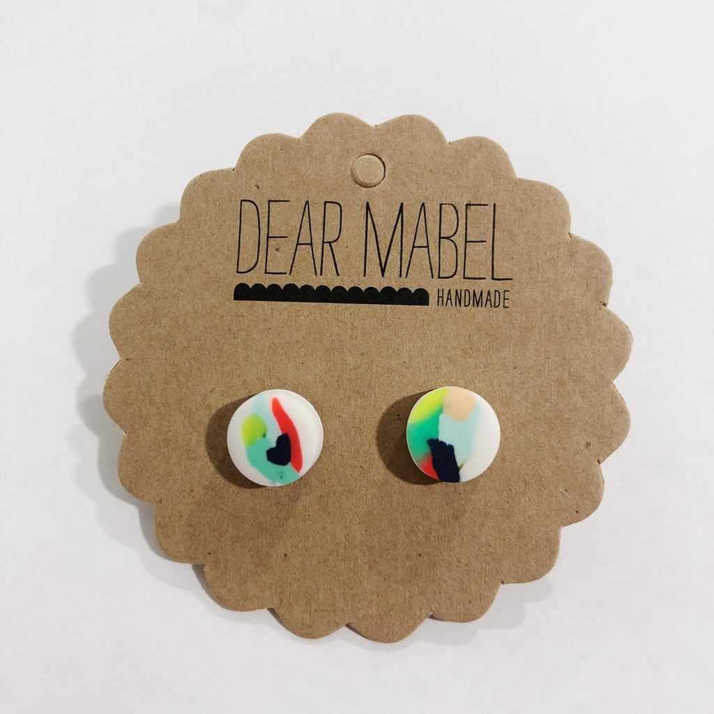 Dear Mabel Handmade - Multi-Colour Studs from have you met charlie a gift shop with Australian unique handmade gifts in Adelaide South Australia