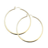 Sterling Silver Earrings - Flat Edge Hoop*