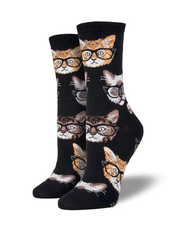 sock smith kitten with glasses funny socks from have you met charlie? a unique gift shop in adelaide south australia