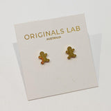 Originals Lab Earrings Christmas Gingerbread man stud from have you met charlie a gift shop with Australian unique handmade gifts in Adelaide South Australia 