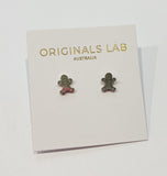 Originals Lab Earrings Christmas Gingerbread man stud from have you met charlie a gift shop with Australian unique handmade gifts in Adelaide South Australia 
