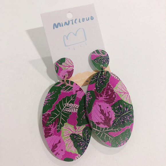 Mintcloud Earrings - Oval Pretties Leaves from have you met charlie a gift shop with Australian unique handmade gifts in Adelaide South Australia