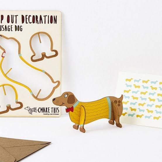 Pop Out Decoration Card - Sausage Dog from have you met charlie a gift shop in Adelaide south Australian with unique handmade gifts