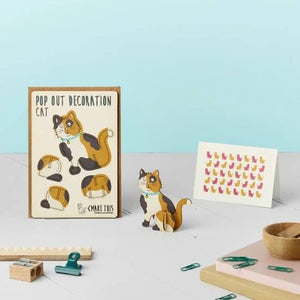 Pop Out Decoration Card - Calico Cat from have you met charlie a gift shop in Adelaide south Australian with unique handmade gifts