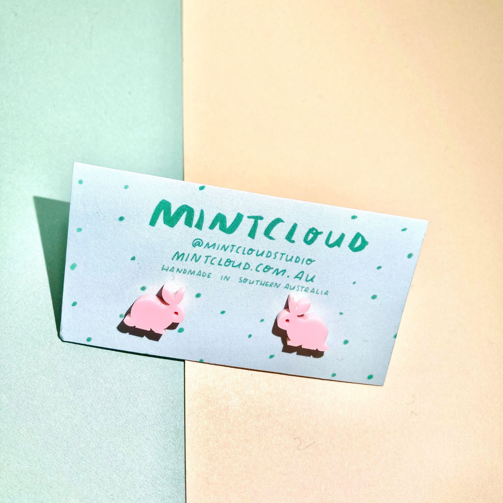 Mintcloud Earrings - Easter Bunny Studs from have you met charlie a gift shop in Adelaide south Australian with unique handmade gifts