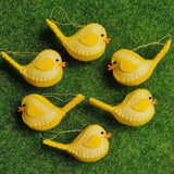 Yellow World of Kawaii Gifts - Glitter Birds Hanging Ornaments from have you met charlie a gift shop in Adelaide south Australian with unique handmade gifts
