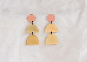 Linda Marek Designs Brass Earrings - Double Drop Earring from have you met charlie a gift shop in Adelaide south Australian with unique handmade gifts