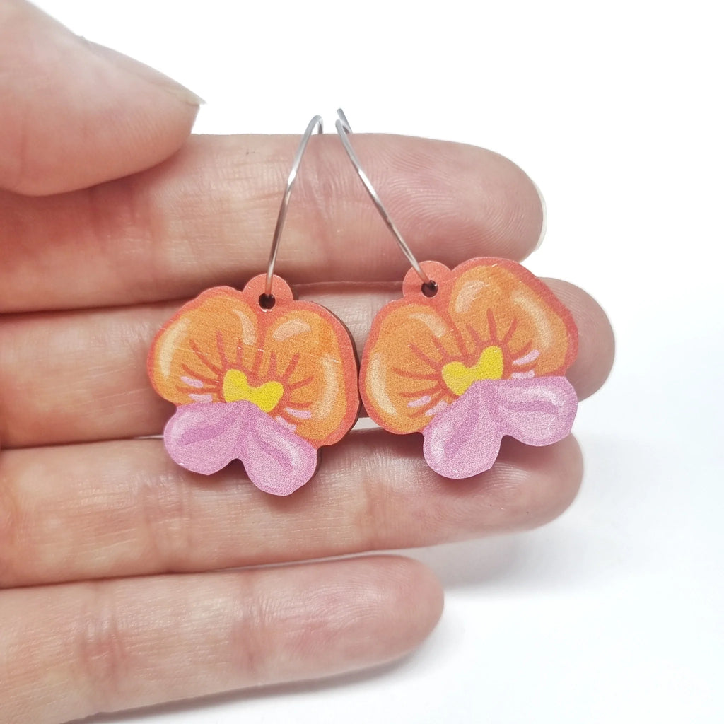 Pixie Nut & Co Dangle - Flame Pea Hoops, sold at Have You Met Charlie?, a unique gift store in Adelaide, South Australia.