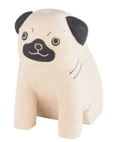 Pole Pole Carved Wooden Animals - Pug Sold at Have You Met Charlie, Gift Shop located in Adelaide, South Australia