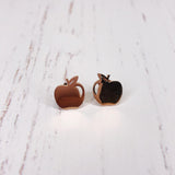 Stainless Steel Shiny Apple studs in rose gold sold at Have You Met Charlie? a unique gift shop in Adelaide, South Australia.